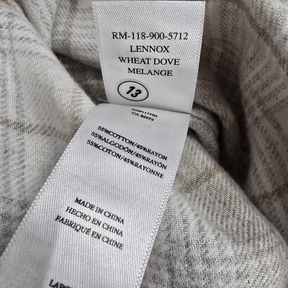 Rails Shirt Mens Large Flannel Beige Plaid Lennox Wheat Dove Melange Button New - Picture 11 of 12